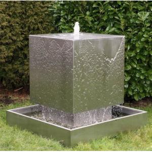 Public Decorative Water Black Cascading Stainless Steel Cube Water Fountain