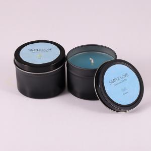 China OEM 2 Oz Recycled Matte Black Tin Can Candle For Bedroom wholesale