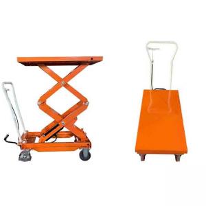 China Small Hand Mobile Hydraulic Double Scissor Lift Table 0.8 Ton supplier