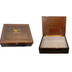 Customized Wooden Box With Heat Stamping / Laser Logo PU Velet inside for Cigar