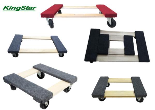 Portable Hardwood Carpet End Dolly With Swivel Non Marking Casters , Custom Color