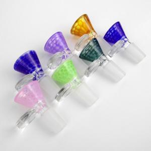 China Colorful Glass Bongs Accessories Herb Dry Glass Slides 14mm Male For Smoking Tools supplier