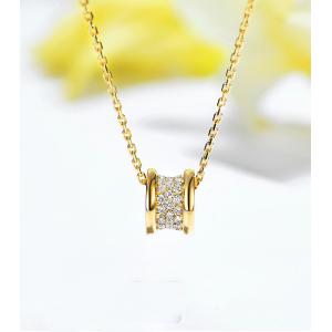 China 9mm Good Luck Charm Necklace 0.35ct 18k Solid Yellow Gold supplier