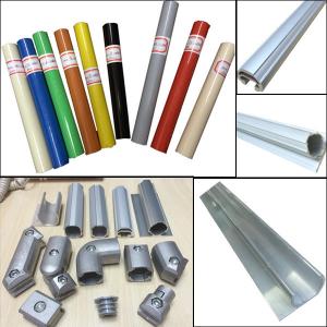 China Lean pipe assemble pipe rack PE coated pipe and auminum pipe and joint System supplier