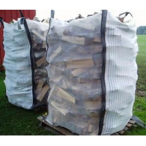 China Ventilated Firewood Mesh PP Bulk Bag Two Side Stripe Fabric 100% Virgin Polypropylene supplier