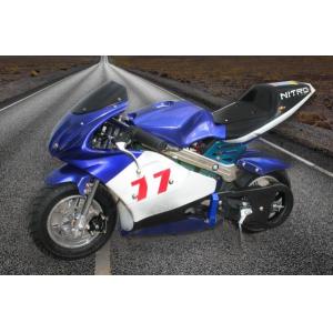 Bright Blue Color Dirt Bike Motorcycle / Electric Pocket Bike 350 Watt Max Speed 30km/H