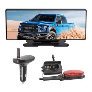 Night Vision 33ft Mirror Dash Cam Backup Camera 12 Inch Touch Screen