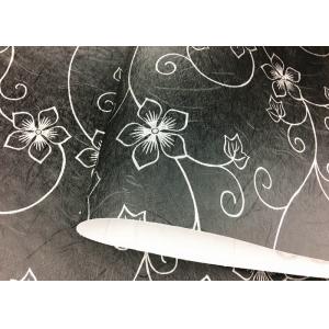Vinyl PVC Floral Peel And Stick Wallpaper Adhesive Black Floral Wallpaper