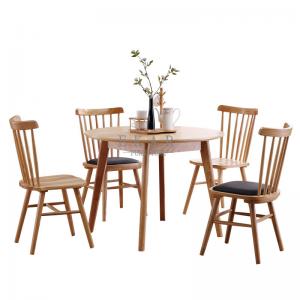 China European Modern Ash Wood Round Dining Table Set supplier