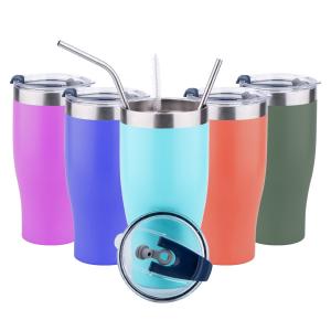 20 oz 18/8 Stainless Steel Vacuum Insulated Tumbler Travel Mug Water Bottle Coffee Cup Camping Thermoses with Seal Lid w/Straw