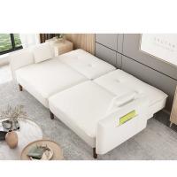 China white Loveseat Sofa Convertible leg rest linen Couches Pillows 3seater sofa bed for living room on sale