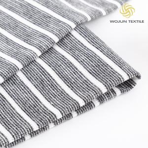 China Não é fácil de pegar tecido de algodão de riscas suave revigorante single jersey para uso casual supplier