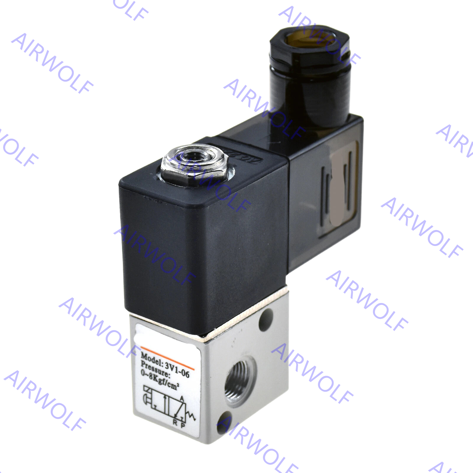 China Mini AIRTAC Electromagnetic 3/2 Way NC NO Solenoid Valves 3V1-06, 3V1-M5 with M5, 1/8" Port Size 0~0.8MPa Operating Pressure and -20~+70°C Working Temperature Range wholesale