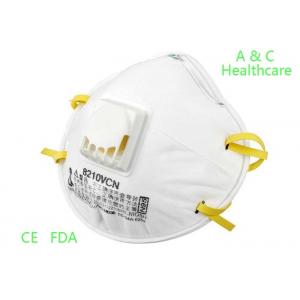 China Surgical Respirator FFP2 Face Mask With Valve / 4 Ply Dust Mask Cup Shape White supplier