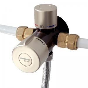 China 3 Way Thermostatic Mixing Valve 1/2'' Brass Solar Shower System Anti Cold Shock supplier