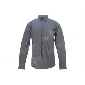Soft Hand Feel Custom Work Apparel , Mens Long Sleeve Oxford Shirts 140gsm