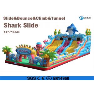 China playground equipment land slide inflatable shark slide for kids supplier
