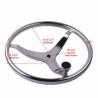 China Stainless Sailboat Steering Wheel 393MM Diameter 3 Spokes With Nut And Knob wholesale