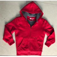 China Red Childrens Fleece Coats , Boys Hooded Fleece Jacket Sherpa Lining on sale
