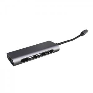 China FCC ROHS OEM Usb 3.0 Multiport Adapter Aluminum USB C HDMI Hub supplier