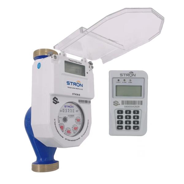 STS Standard Prepaid Water Meter with 1km Measurement Range 84 Flow Rate and Grey Color DN15 IP68