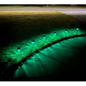 2 RGB Solar Pathway Lights Outdoor Glass LED Light Waterproof For Yard Lawn Walkway