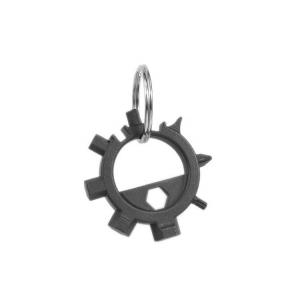 Die casting carbon steel multi function bike repair tool keychain bottle opener, black plating, promotion gift