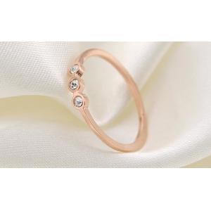 Three Diamond Wedding Ring Fashion Accessories Stainless Steel Jewelry Ring Diamond Rose Gold Ring