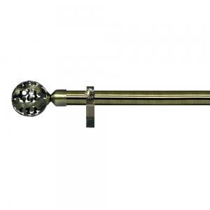 Metal Electroplating Curtain Rods Set With Ball Shape Iron Finials