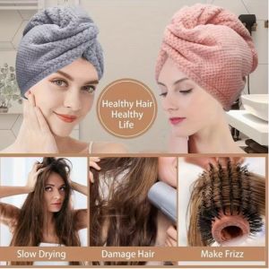 China Customizable Size and Weight Quick Dry Microfiber Headscarf with Waffle Weaving for Gentle Hair Care wholesale