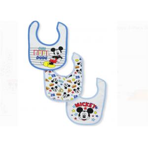 China Disney Mickey Mouse Baby Feeding Bibs Cotton Jersey / Terry Backing 3 Pack supplier