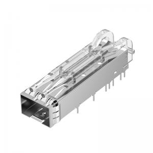 LINK-PP LP11BCS2100 SFP+ 1x1 Cage Solder With EMI Spring Finger Light Pipe