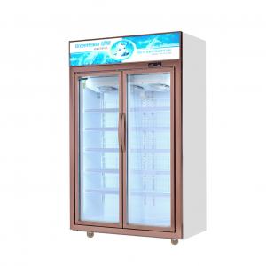 Green & Health Chain Store Glass Door Freezer For Frozen Food With Fan Cooling