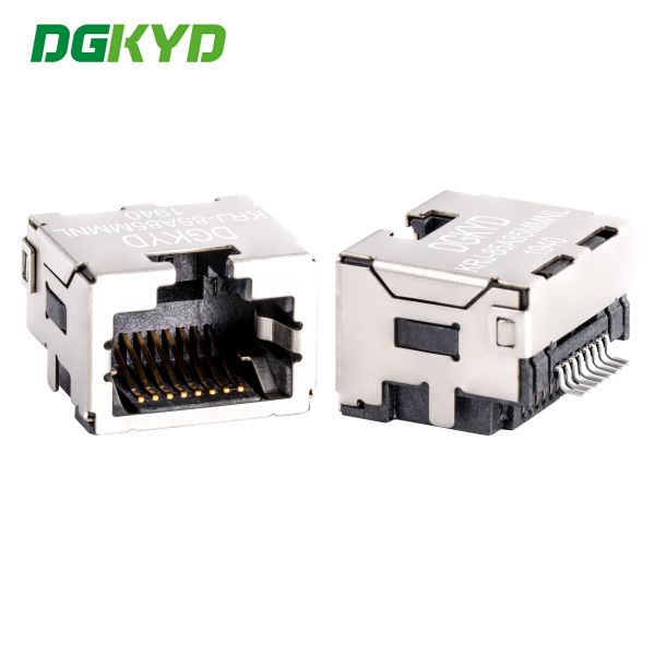 Custom Shield 8p8c SMD Rj45 Keystone Jack , Extra Low Profile Ethernet Connector KRJ-85A85MMNL