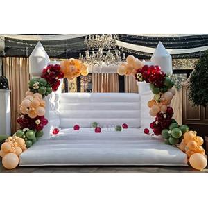 China White Inflatable Wedding Castle 13ft X 11.5ft X 10ft Outdoor Party Adult Bouncy Castles supplier