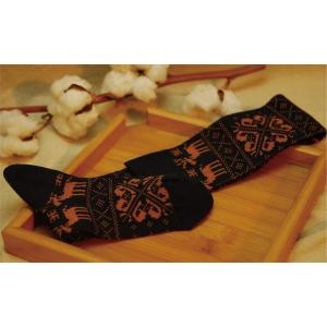 China High quality vintage style christmas deer patterned design cotton winter thick hosiery supplier