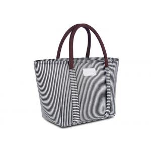 China Oxford Cloth Large Insulated Tote Striped Thermal Tote Bag Waterproof supplier