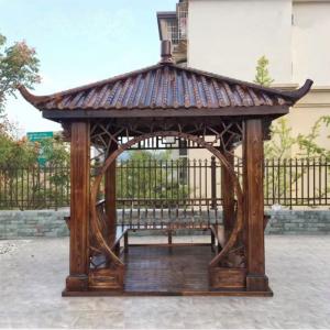 Garden Designs 4M Chinese Wood Gazebo Pagoda Building Outdoor Backyard