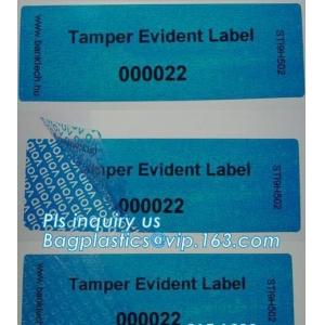 Void Hologram labels stickers,sliver tamper evident security VOID label,adhesive moon rock pre cotton size label roll vo