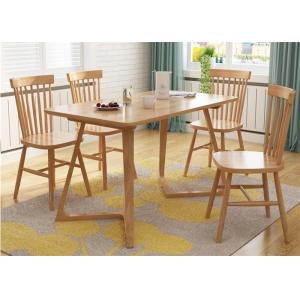 China Breakfast Solid Oak Dining Table And Chairs , Square Rustic Dining Room Table supplier