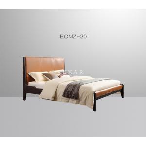 China Designer Furniture Simple Design Leather Headboard Wooden King Size Bed supplier