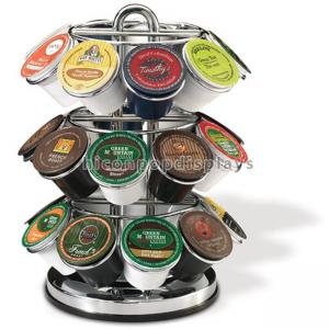 Retail Store Counter Display Racks 3-Tier Commercial Stainless Steel 24 K-Cup Holder