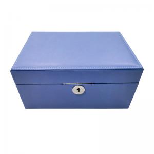 China 2Layer Leather Travel Jewelry Case Organizer Lockable Jewellery Box Packaging With Mirror supplier