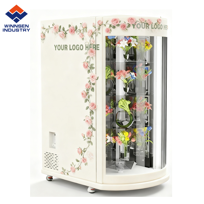 China Fresh Flower Vending Machine with Adjustable Temperature Thick Cold Rolled Steel and Power Saving LED Lighting wholesale