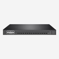 China AC100-240V 24 Port Gigabit Switch Unmanaged 16 Gigabit SFP Slots 8 10/100/1000M RJ45 Ports on sale