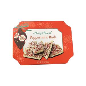 Special Peppermint Bark Food Grade Metal Tins Rectangle Shape For Biscuit