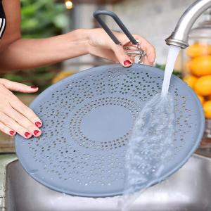New Design Silicone Splatter Guard Food Frying Pan Shield Silicone Foldable Splatter Screen