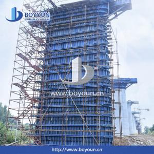 Y Shape Steel Beam Pier Steel Formwork ,  Bridge Pier Formwork Customized Color