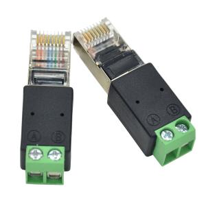 China RJ45 Network Male 8P8C to RS485 Screw Terminal Block Adapter supplier