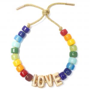 big hole natural stone beaded bracelet in multi color DIY jewelry for spring and summer